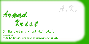 arpad krist business card